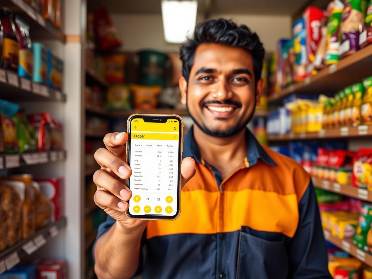 দোকানদার টালি প্লাস ব্যবহার করছেন